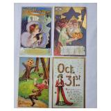 4 Vint Halloween Postcards early 1900s #37