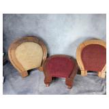 Three homemade horseshoe foot stools