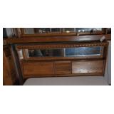 Oak 3pc Headboard w/ Dresser Bookcase ends