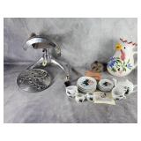 Pretzel press, Italian rooster pitcher, tea set