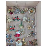 Vintage Christmas Jewelry pins & earrings