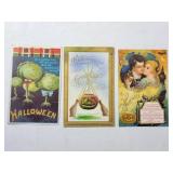 3 Vint Halloween Postcards early 1900s #42