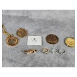 Swarovski pin & gold electroplated rings