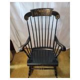 Hitchcock Rocker, black with gold stenciling