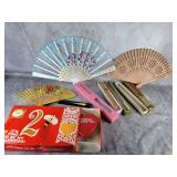 Vintage hand fans & Valentine "beating" heart box