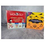 2 sealed games, Mickey Mouse Monopoly & Think Blot
