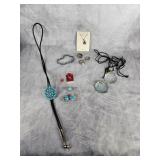 Sterling jewelry: charms, bolo, earrings