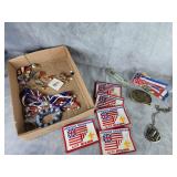 Patriotic Jewelry, belt buckles, patches
