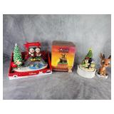 Disney music boxes & Rudolph bobble head