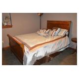 Queen size headboard, footboard, rails, box