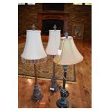 3 lamps with shades. 33" tall