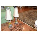 Lamps with shades & wall decorator