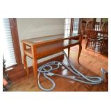 Sofa table with glass top. 54"x16"x30"