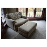 Overstuffed chair & ottoman.