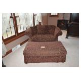 Overstuffed chair & ottoman