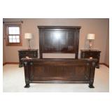 King size headboard, footboard & rails. 80" high