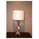 Pair of lamps with shades. 33"