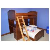 Bunk bed desk system.