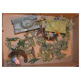 Plastic army tanks & figures