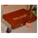 Lincoln Logs in wood carrying case.