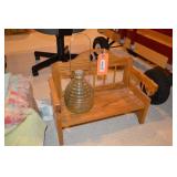 Glass jar decorator, small bench 20"x16"x8"