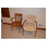 2 open arm chairs