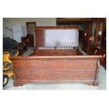 King size sleigh bed with headboard, footboard &