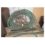 Garden hose & assorted posts