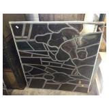 Damaged leaded glass panel 33x29