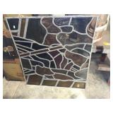 Damaged leaded glass panel 29x32
