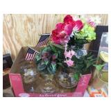 Vases & artificial floral arrangements