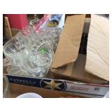 Glass cups, creamer, sugar & assorted