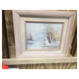 Framed oil on canvas 15x13