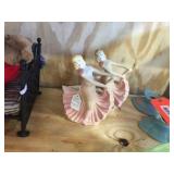 Pair of pink pottery dancer planters