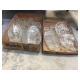 2 boxes of assorted glass