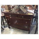 Dresser with mirror showing wear & scratches