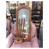 Cattail framed mirror 15x34