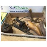 Shoe stretcher, horse shoe & assorted