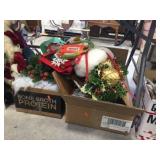2 boxes of holiday decorations