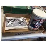 Metal tin & black & white photos