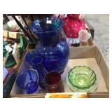 Cobalt vases & assorted