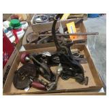 Drill brace, files & assorted tools