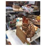 Lamp, planter decorator & assorted