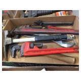 Pipe wrenches, hammers & assorted