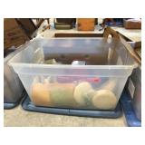 Tote with cover, buffer & assorted