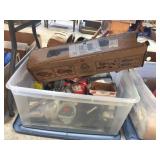 Tote with cover, screws, hardware & assorted