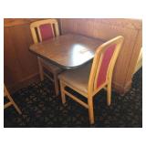 Pedestal table 30 x 30 x 29 with two chairs