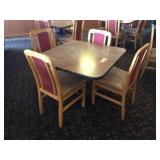 Pedestal table 36 x 36 x 30 with four chairs