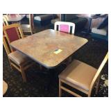 Pedestal table 36 x 36 x 30 with three chairs