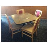 Pedestal table 36 x 36 x 30 with four chairs